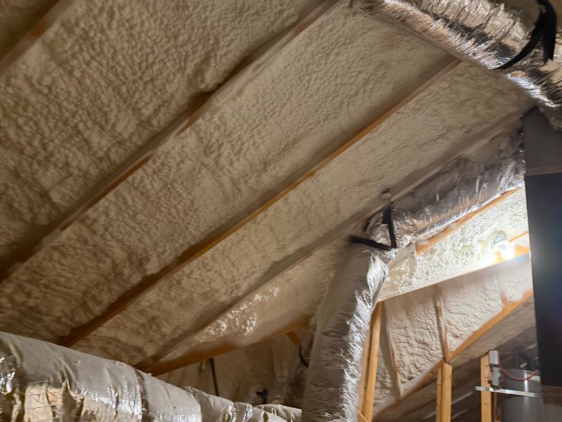 Attic rafters fully insulated